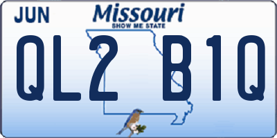 MO license plate QL2B1Q