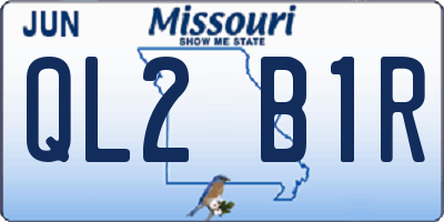 MO license plate QL2B1R