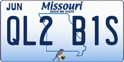 MO license plate QL2B1S