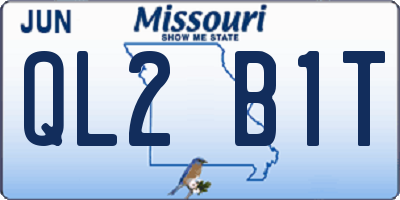 MO license plate QL2B1T