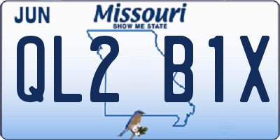 MO license plate QL2B1X