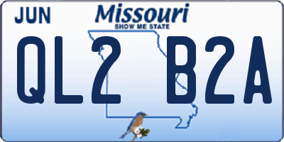 MO license plate QL2B2A
