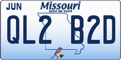 MO license plate QL2B2D