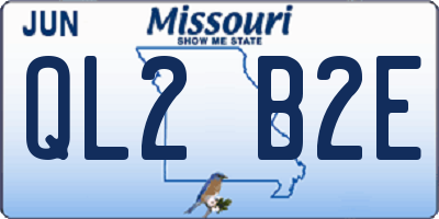 MO license plate QL2B2E