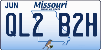 MO license plate QL2B2H