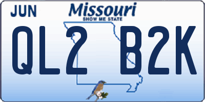 MO license plate QL2B2K