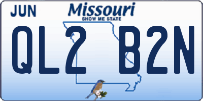 MO license plate QL2B2N