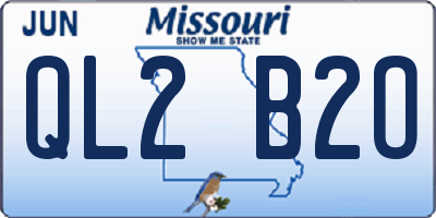 MO license plate QL2B2O