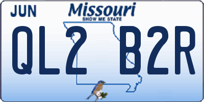 MO license plate QL2B2R