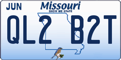 MO license plate QL2B2T