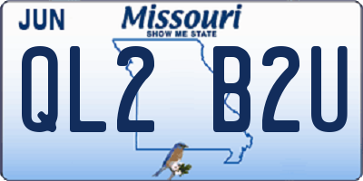 MO license plate QL2B2U