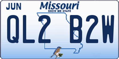 MO license plate QL2B2W
