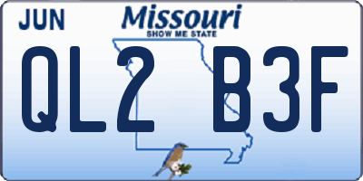 MO license plate QL2B3F