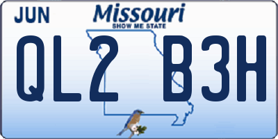 MO license plate QL2B3H