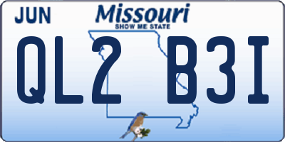 MO license plate QL2B3I