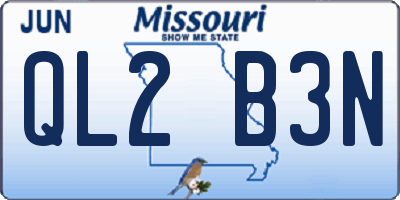 MO license plate QL2B3N