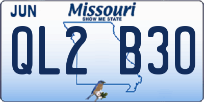 MO license plate QL2B3O