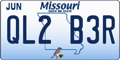 MO license plate QL2B3R