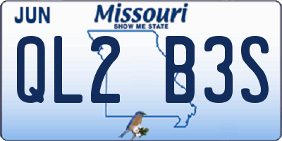 MO license plate QL2B3S