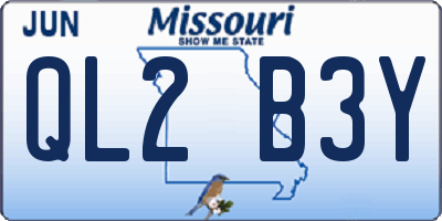 MO license plate QL2B3Y