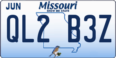 MO license plate QL2B3Z