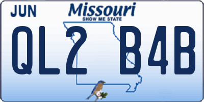 MO license plate QL2B4B