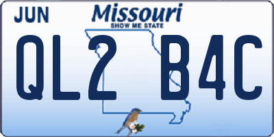 MO license plate QL2B4C
