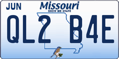 MO license plate QL2B4E