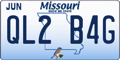 MO license plate QL2B4G
