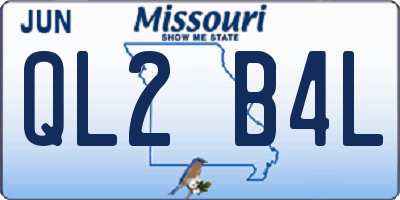 MO license plate QL2B4L