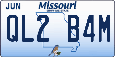 MO license plate QL2B4M