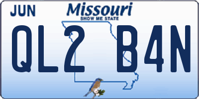 MO license plate QL2B4N