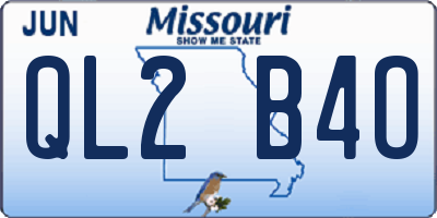 MO license plate QL2B4O