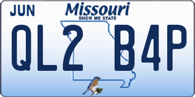 MO license plate QL2B4P