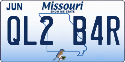 MO license plate QL2B4R