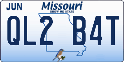 MO license plate QL2B4T