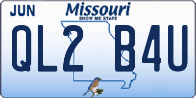 MO license plate QL2B4U
