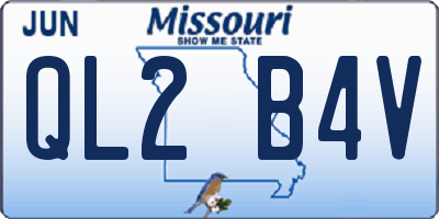 MO license plate QL2B4V