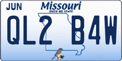 MO license plate QL2B4W