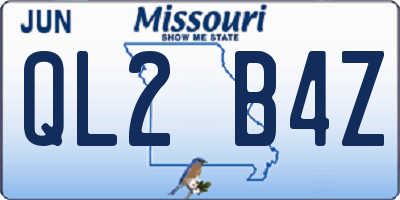MO license plate QL2B4Z