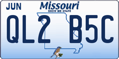 MO license plate QL2B5C