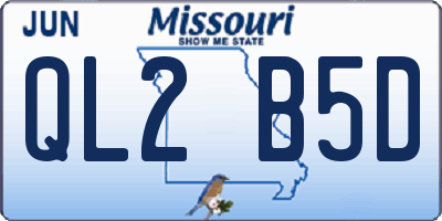MO license plate QL2B5D