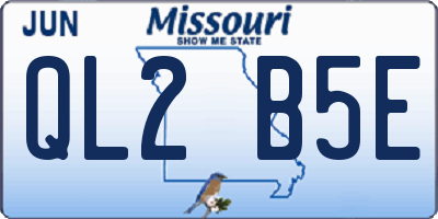 MO license plate QL2B5E