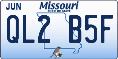 MO license plate QL2B5F
