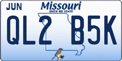 MO license plate QL2B5K
