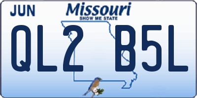 MO license plate QL2B5L