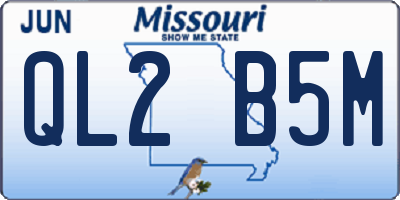 MO license plate QL2B5M