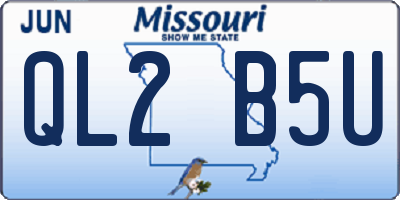 MO license plate QL2B5U
