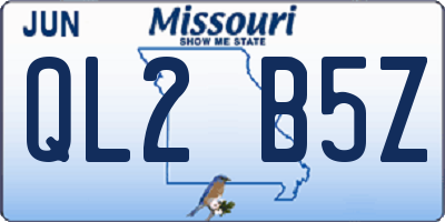MO license plate QL2B5Z