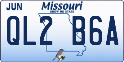 MO license plate QL2B6A